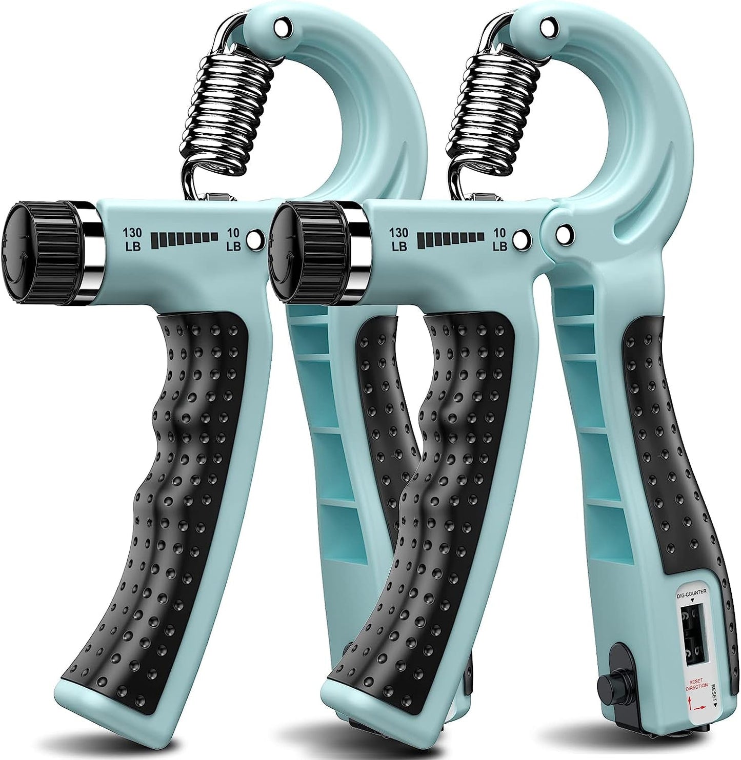 KDG Hand Grip Strengthener 2 Pack Adjustable Resistance 10-130 Lbs Forearm Exerciser,Grip Strength Trainer for Muscle Building and Injury Recovery for Athletes