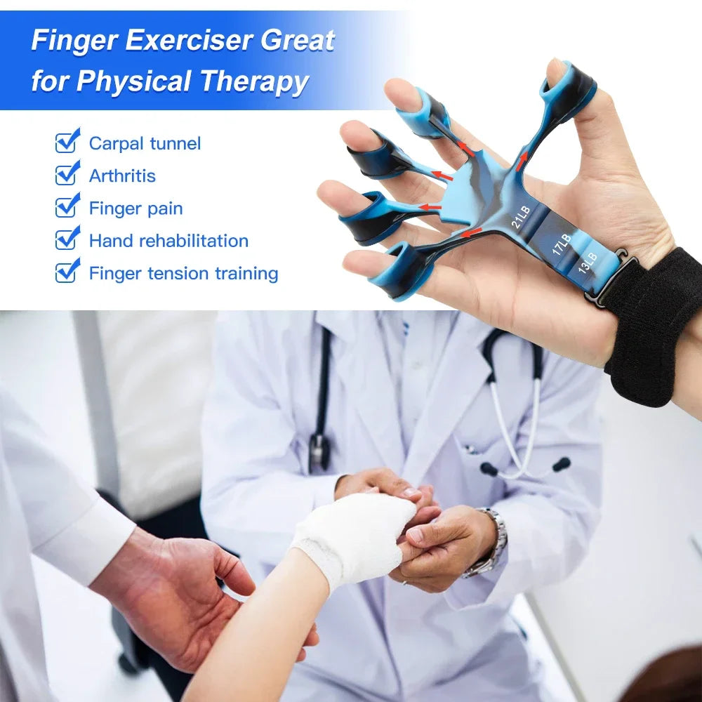 6 Level Finger Exerciser | Silicone Hand Strengthener for Musicians and Athletes