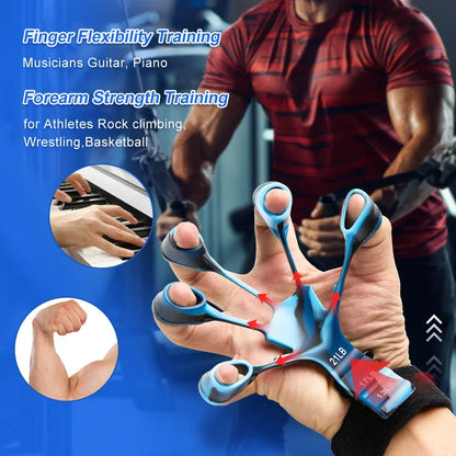 6 Level Finger Exerciser | Silicone Hand Strengthener for Musicians and Athletes