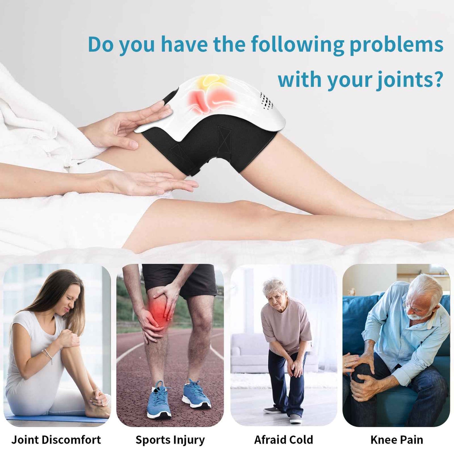 Intelligent Electric Knee Massager with Heating and Infrared Therapy - Rechargeable